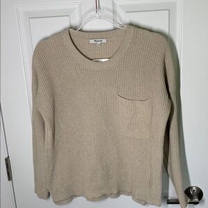 Madewell tan crewneck sweater size small